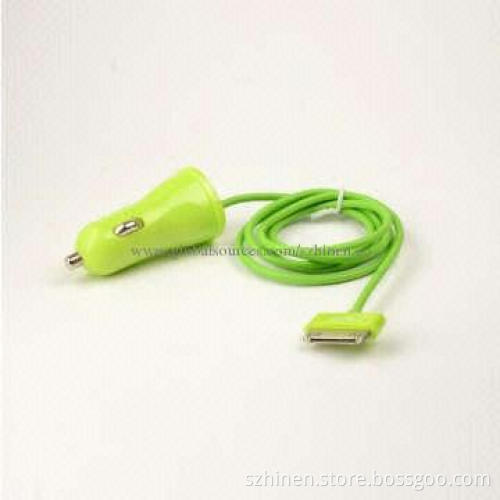 Car Charger, 5V/1A Output with 30-pin Connector, Which Can Relay on Apple 30-pin Connector for Power